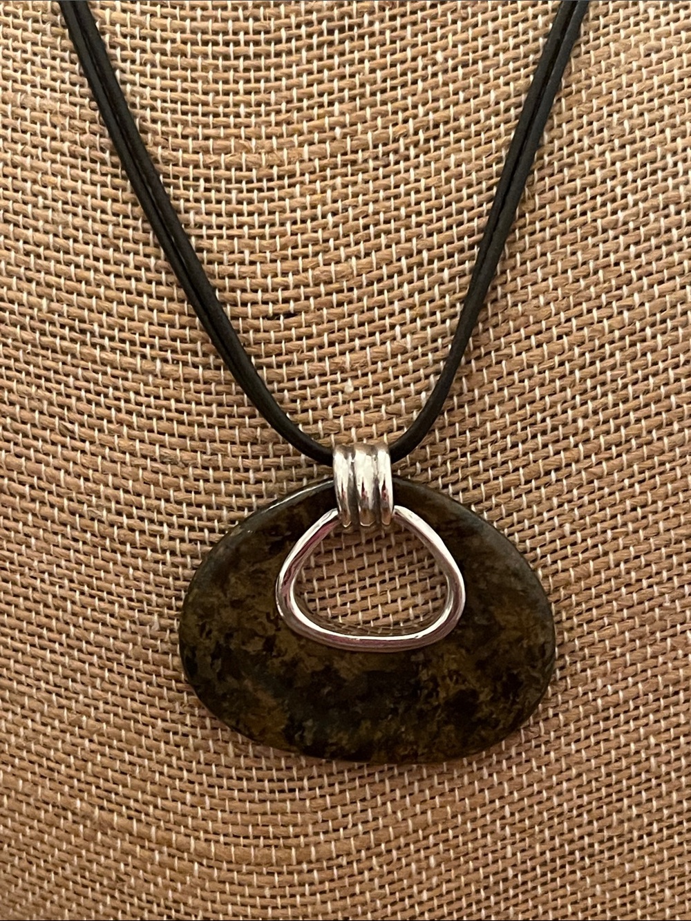 Silpada-Stone Bronzeite Pendant Necklace with Silver Accent N2014